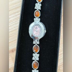 Pop Sport Crystal Embellishments Ladies Watch Pink Oval Dial Crystal Markers